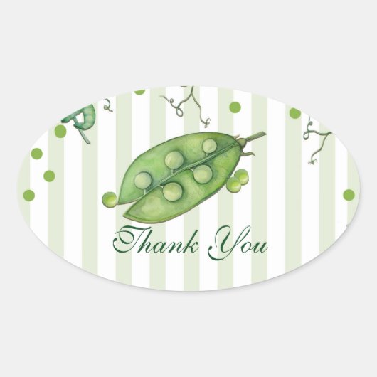 Sweet Pea Green grillige polka dot Baby shower Ovale Sticker (Voorkant)