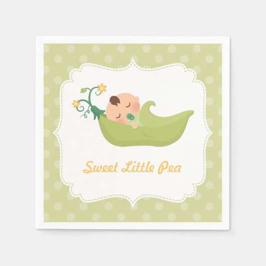 Sweet Pea in een Pod Boy Baby shower Party Supplie Servetten (Voorkant)