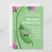 Sweet Pea is een 1e verjaardag Schattigee uitnodig Kaart (Voorkant)