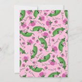 Sweet Pea is een 1e verjaardag Schattigee uitnodig Kaart (Achterkant)