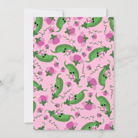 Sweet Pea is een 1e verjaardag Schattigee uitnodig Kaart (Achterkant)