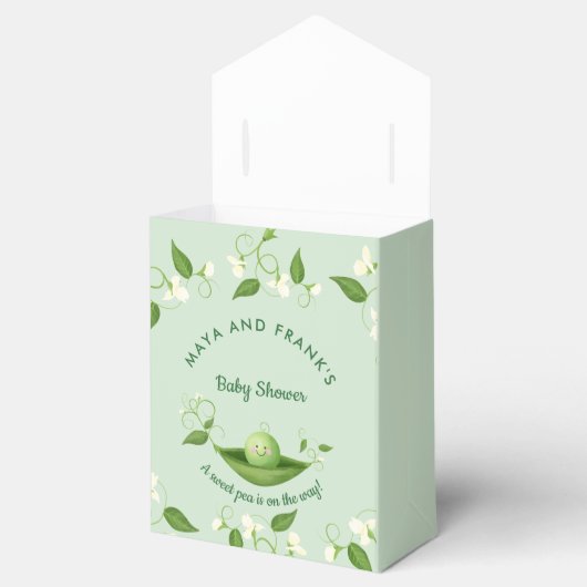 Sweet Pea is op de weg Baby shower Bedankdoosjes (Geopend)