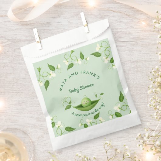 Sweet Pea is op de weg Baby shower Bedankzakje (Geknipt)