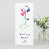 Sweet Pea-kaart "Dank u wel" Kaart (Staand voorkant)