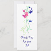 Sweet Pea-kaart "Dank u wel" Kaart (Voorkant)