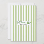 Sweet Pea Pod Groen Gestreept Baby shower Kaart (Achterkant)