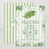 Sweet Pea Pod Groen Gestreept Baby shower Kaart (Voorkant / Achterkant)