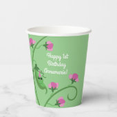 Sweet Pea Schattige 1e verjaardagsfeestje Kinder Papieren Bekers (Achterkant)