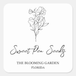 Sweet Pea Seeds label