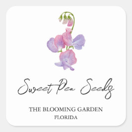 Sweet Pea Seeds label
