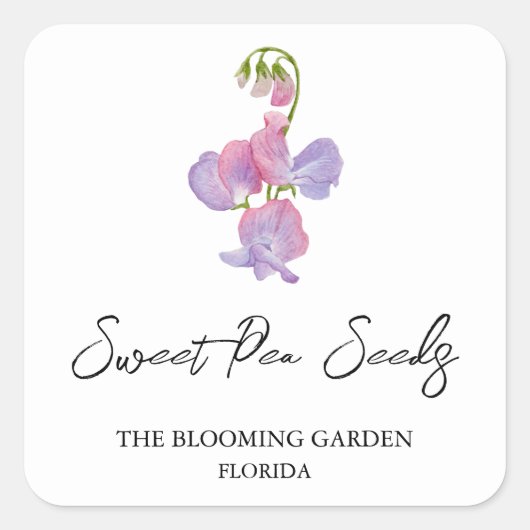 Sweet Pea Seeds label (Voorkant)