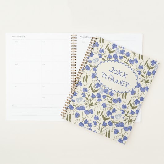 Sweet Pea Soft Blue en Cream Weekly Planner (Display)