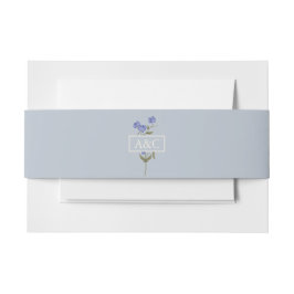 Sweet Pea Soft Blue Floral Wedding Uitnodigingen Wikkel