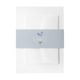 Sweet Pea Soft Blue Floral Wedding Uitnodigingen Wikkel