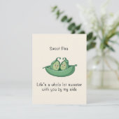 Sweet Pea Valentine Postcard Feestdagenkaart (Staand voorkant)