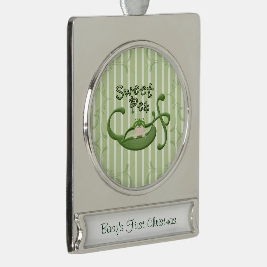 Sweet Pea Verzilverd Banner Ornament (Rechts)