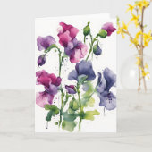 Sweet Pea - Watercolor flowers Kaart (Gele Bloem)