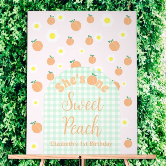 Sweet Peach 1e verjaardag Acryl Bord