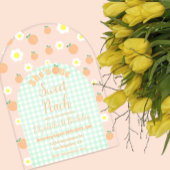 Sweet Peach 1e verjaardag Acryl Uitnodigingen