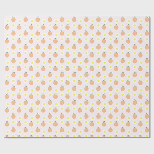 Sweet Peach 1e verjaardag Cadeaupapier (Vlak)