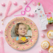 Sweet Peach 1e verjaardag foto Papieren Bordje (Feest)