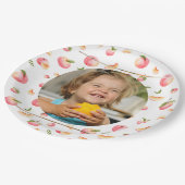 Sweet Peach 1e verjaardag foto Papieren Bordje (Gekanteld)