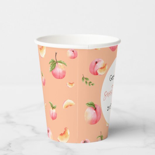 Sweet Peach 1e verjaardag Papieren Bekers (Rechts)