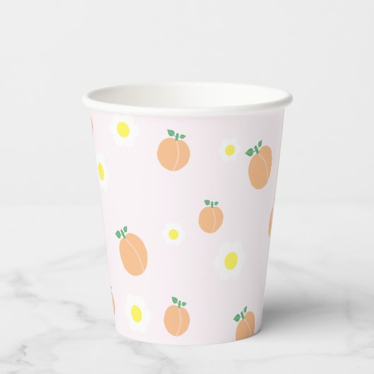 Sweet Peach 1e verjaardag Papieren Bekers (Achterkant)