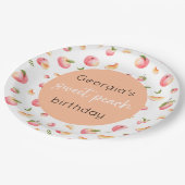 Sweet Peach 1e verjaardag Papieren Bordje (Gekanteld)