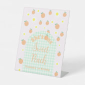 Sweet Peach 1e verjaardag Reclamebord Met Voetstuk (Voorkant)