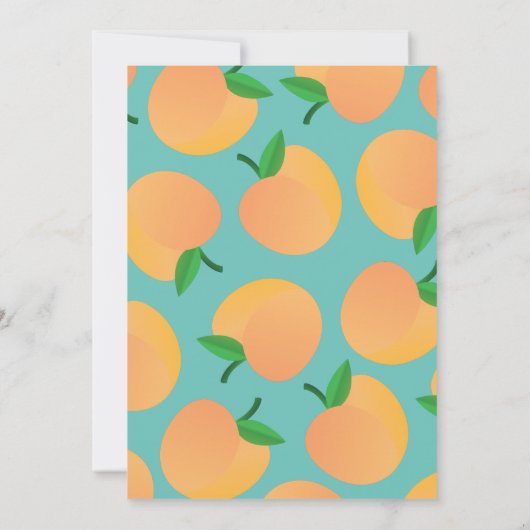 Sweet Peach 1e Verjaardag Schattigee Uitnodigingen (Achterkant)