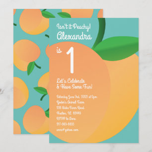 Sweet Peach 1e Verjaardag Schattigee Uitnodigingen