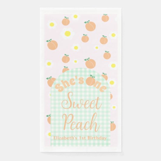 Sweet Peach 1e verjaardag Servet (Voorkant)