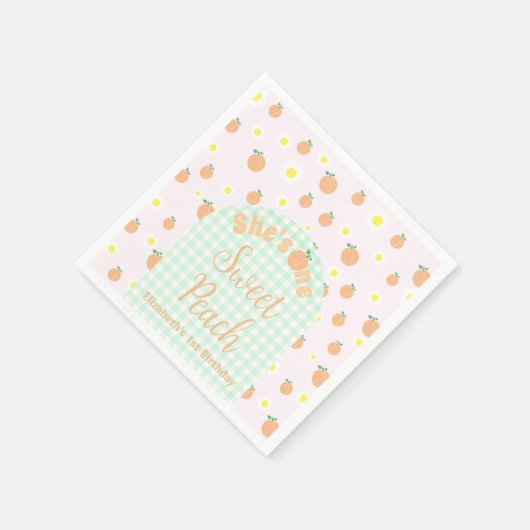Sweet Peach 1e verjaardag Servet (Hoek)