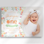 Sweet Peach 1e Verjaardag uitnodiging