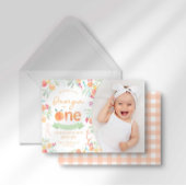 Sweet Peach 1e Verjaardag uitnodiging