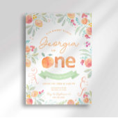 Sweet Peach 1e Verjaardag uitnodiging