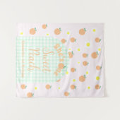 Sweet Peach 1e verjaardag Wandkleed (Voorkant (horizontaal))