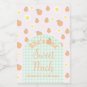Sweet Peach 1e verjaardag Wijn Etiket (Enkel label)