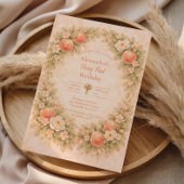 Sweet Peach 1st Birthday Kaart