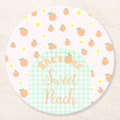 Sweet Peach 1st Birthday Paper Onderzetter (Voorkant)