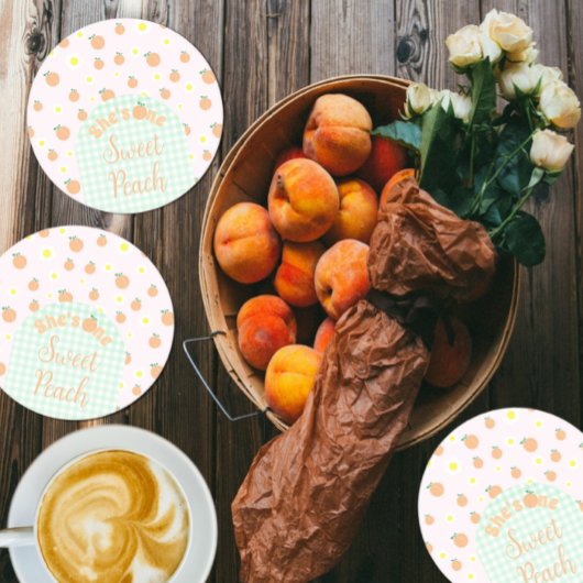 Sweet Peach 1st Birthday Paper Onderzetter
