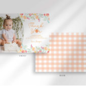 Sweet Peach 1st Verjaardag Dank u kaart