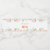 Sweet Peach 1st Verjaardag Waterfles Labels Waterfles Etiket (Enkel label)