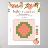 Sweet Peach Baby shower Betting Squares teken Poster (Voorkant)