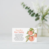 Sweet Peach Baby shower Boeken voor Baby Kaart Visitekaartje (Staand voorkant)