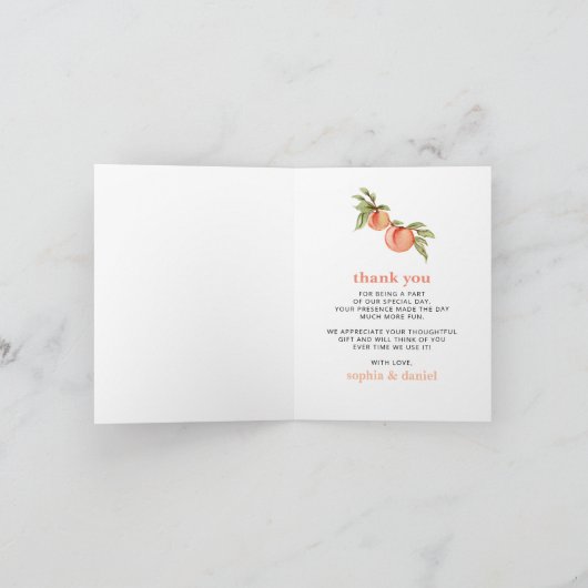 Sweet Peach Baby shower dank u kaarten (Binnen)