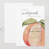 Sweet Peach Baby shower Girl Kaart (Voorkant / Achterkant)