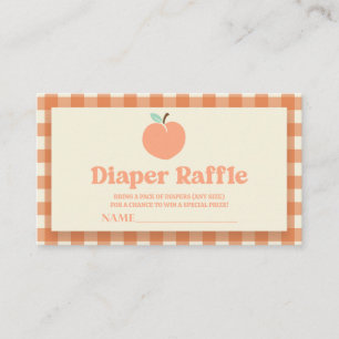 Sweet Peach Baby shower Luier Raffle Informatiekaartje