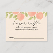 Sweet Peach Baby shower Luier Raffle